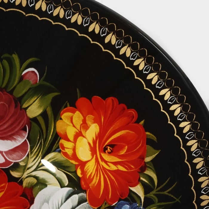 Салатник стеклянный Доляна «Народные мотивы», 720 мл, 18,5×5 cм