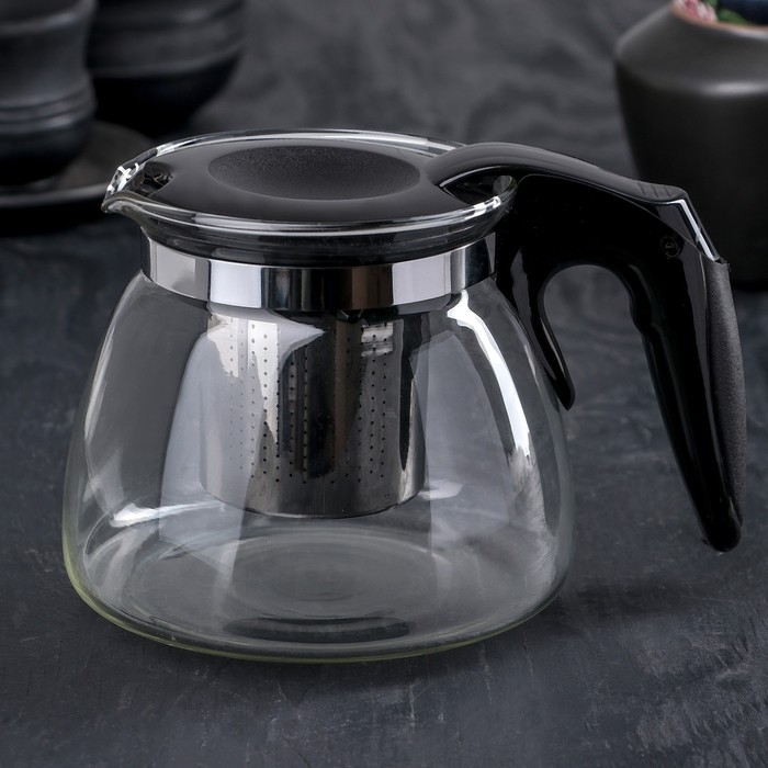 Чайник стеклянный заварочный «Джулиан», 700 мл, с металлическим ситом, цвет МИКС Чайник стеклянный заварочный «Джулиан», 700 мл, с металлическим ситом, цвет МИКС