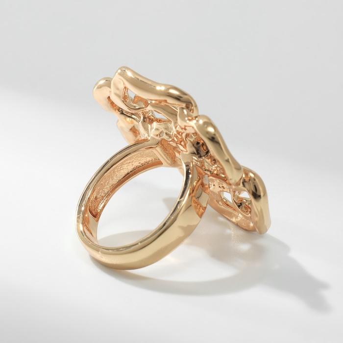 Кольцо металл «Цветок» роза, цвет золото, размер 18