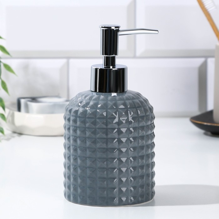 Дозатор для жидкого мыла, серый, 350 мл. Дозатор для жидкого мыла, серый, 350 мл.
