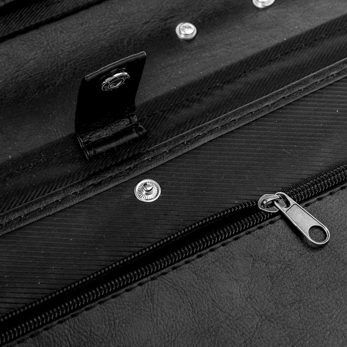 Папка деловая, искусственная кожа, для бумаг, 370 х 275 х 50 мм, ручка-трансформер, 3Д54 Папка деловая, искусственная кожа, для бумаг, 370 х 275 х 50 мм, ручка-трансформер, 3Д54 "Крокодил", черная