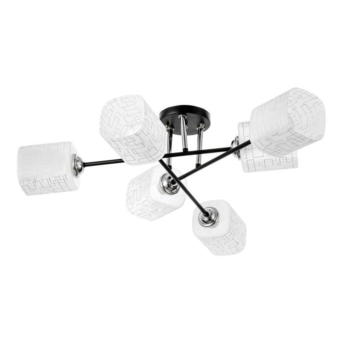 Люстра Люстра "Аланди" 6хЕ27 40Вт черно-хромовый 62х62х28 см