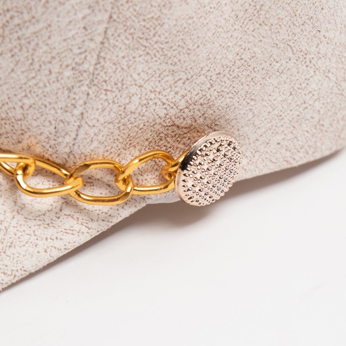 Бейсболка женская MINAKU с цепью цвет бежевый , размер 56-58