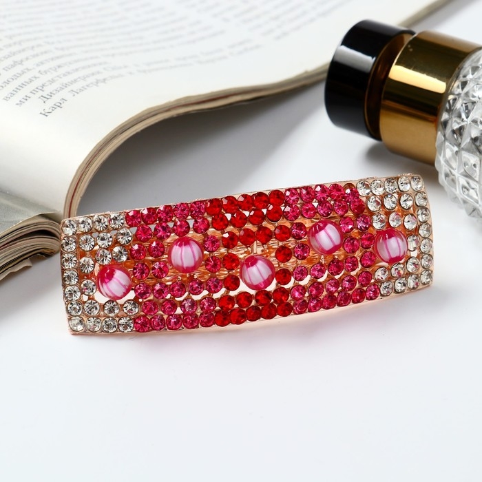 Заколка-автомат для волос Заколка-автомат для волос "Венди" 9 см, серебристо-красный