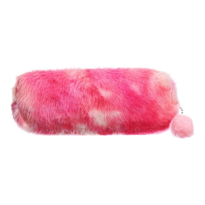 Пенал школьный меховой на молнии Calligrata Пенал школьный меховой на молнии Calligrata "Бамбошка", микс