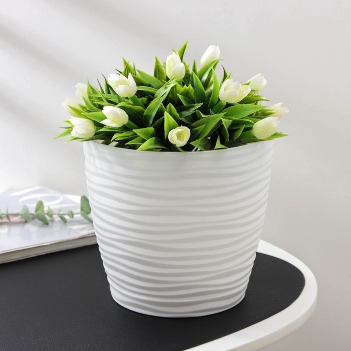 Горшок с поддоном «Дюна», 3 л, цвет белый Горшок с поддоном «Дюна», 3 л, цвет белый