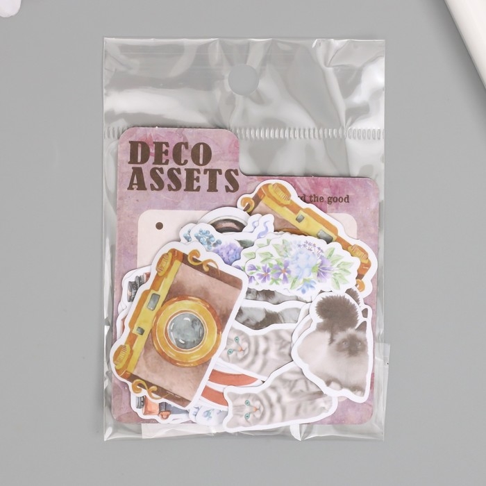 Наклейки для творчества Наклейки для творчества "Коты, цветы и фото" 3,5х5 см набор 40 шт 9,4х8,4х0,5 см