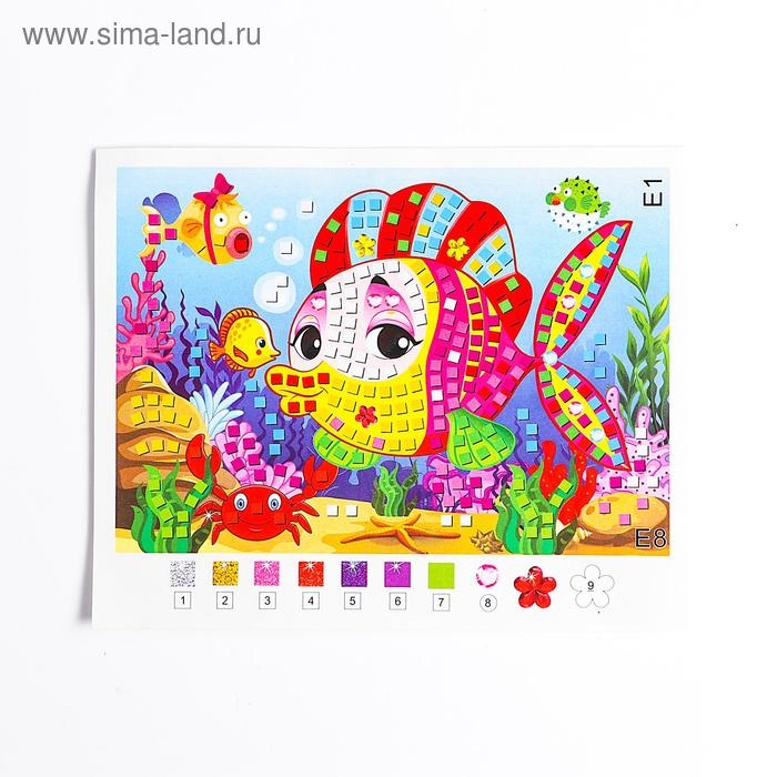 Мозаика стикерная «Рыбка красавица» блестки, стразы Мозаика стикерная «Рыбка красавица» блестки, стразы