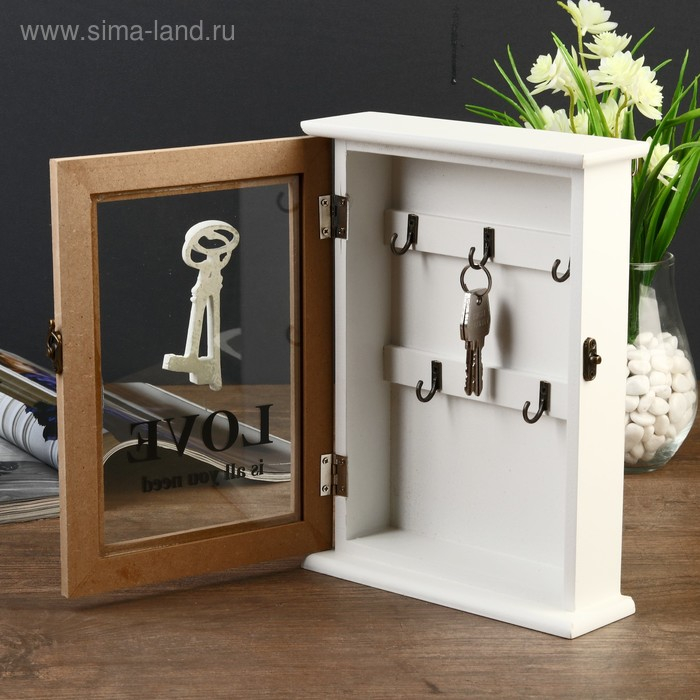 Ключница дерево 5 крючков Ключница дерево 5 крючков "Ключи. Любовь" 26х19х6 см