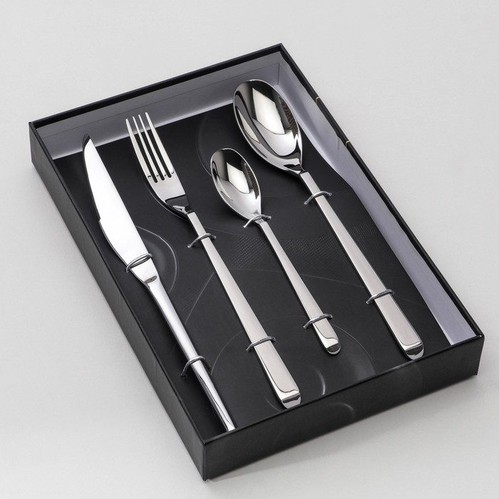 Набор столовых приборов из нержавеющей стали Magistro Giant, 4 предмета, цвет серебряный