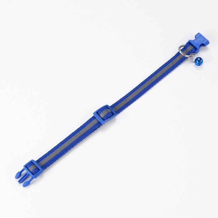 Ошейник двухслойный с фастексом и светоотражающей полосой, 30 х1,5 см, синий Ошейник двухслойный с фастексом и светоотражающей полосой, 30 х1,5 см, синий