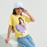Футболка для девочки KAFTAN "Selfie", рост 164-170, цвет жёлтый