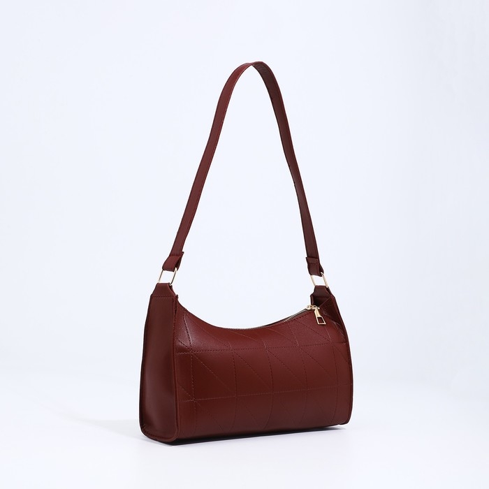 Сумка-багет на молнии, цвет коричневый Сумка-багет на молнии, цвет коричневый