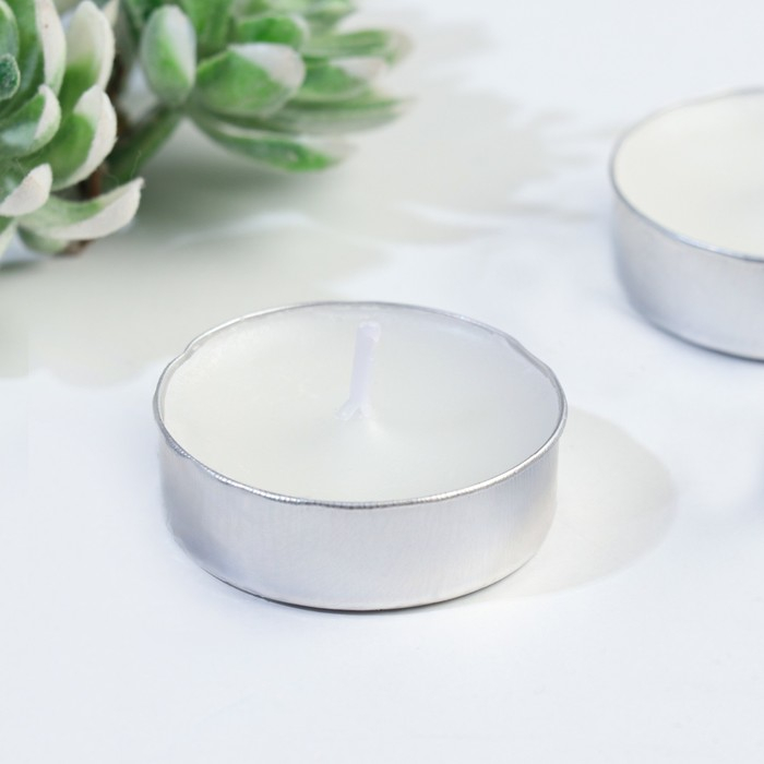 Набор чайных свечей, 100 штук, белый, Набор чайных свечей, 100 штук, белый, "Дарим красиво"