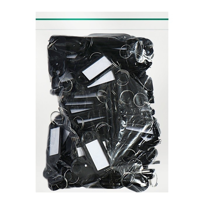 Набор брелоков для ключей, 100 штук, 53 мм, цвет черный Набор брелоков для ключей, 100 штук, 53 мм, цвет черный