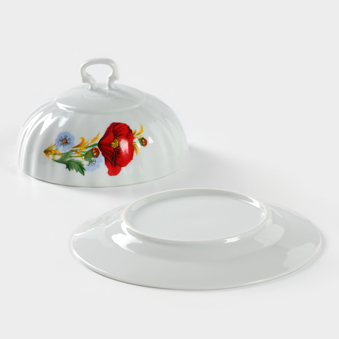 Маслёнка фарфоровая «Маки красные», 500 мл Маслёнка фарфоровая «Маки красные», 500 мл