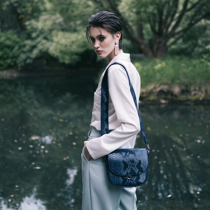 Сумка женская TEXTURA, мессенджер, маленький размер, цвет синий Сумка женская TEXTURA, мессенджер, маленький размер, цвет синий