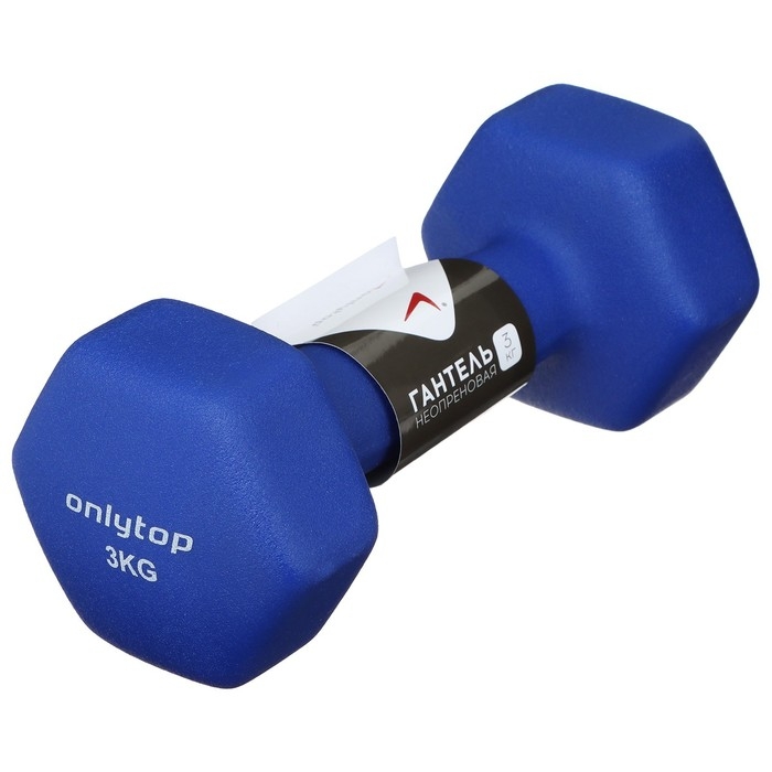 Гантель неопреновая ONLITOP, 3 кг, цвет синий Гантель неопреновая ONLITOP, 3 кг, цвет синий