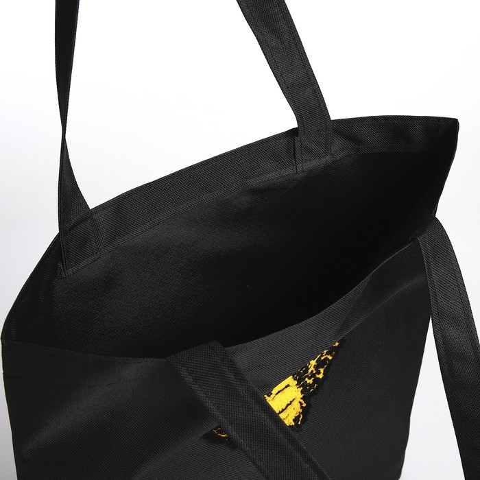 Шопер текстильный с вышивкой BEE , 40х35 см, чёрный цвет Шопер текстильный с вышивкой BEE , 40х35 см, чёрный цвет