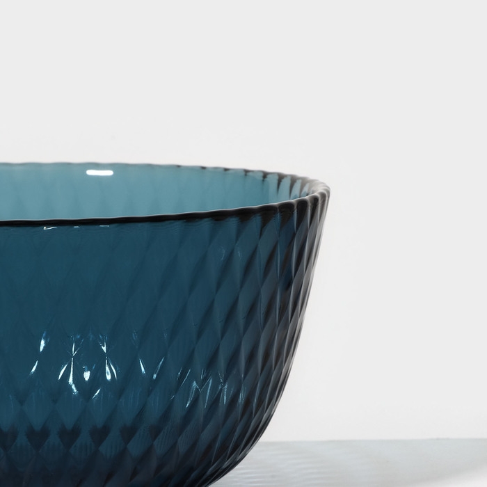 Салатник стеклянный «Идиллия», d=12 см, цвет лондон топаз