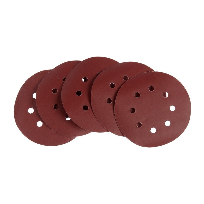 Круг абразивный шлифовальный под  Круг абразивный шлифовальный под "липучку" ТУНДРА, перфорированный, 150 мм, Р400, 5 шт.