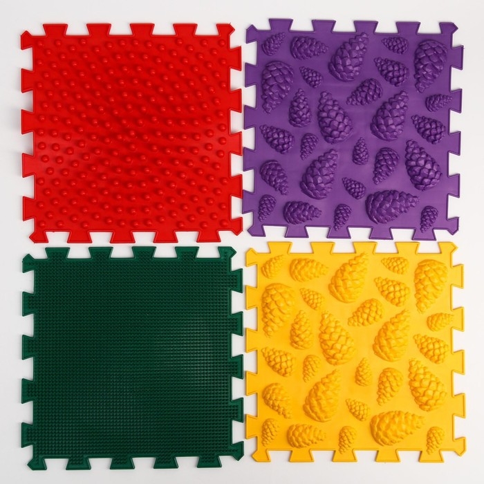 Модульный массажный коврик «Лес», 8 модулей, 4 вида, цвет МИКС Модульный массажный коврик «Лес», 8 модулей, 4 вида, цвет МИКС