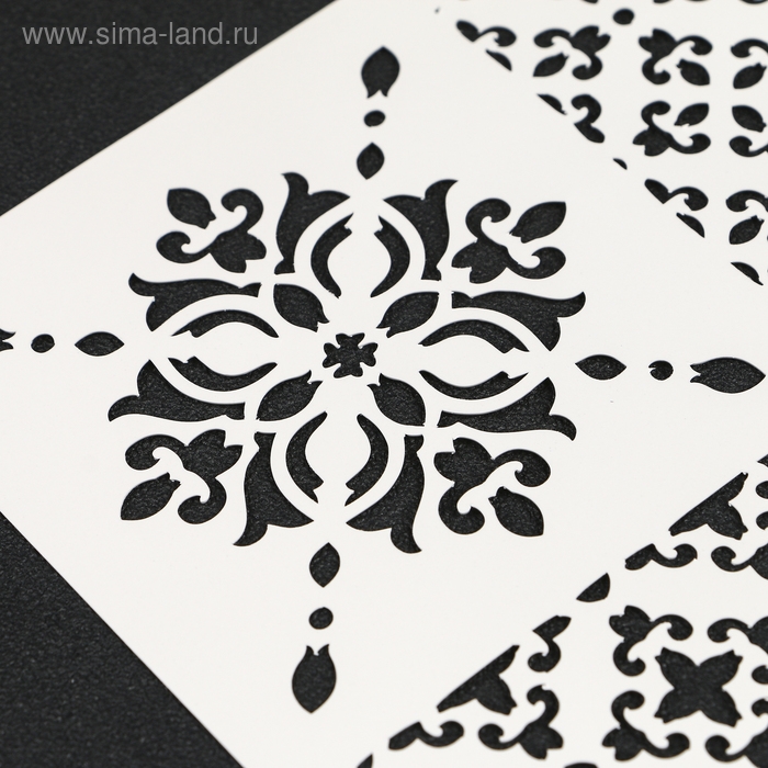 Трафарет пластик Трафарет пластик "Плитки Азулежу 4 рисунка" 15х15 см