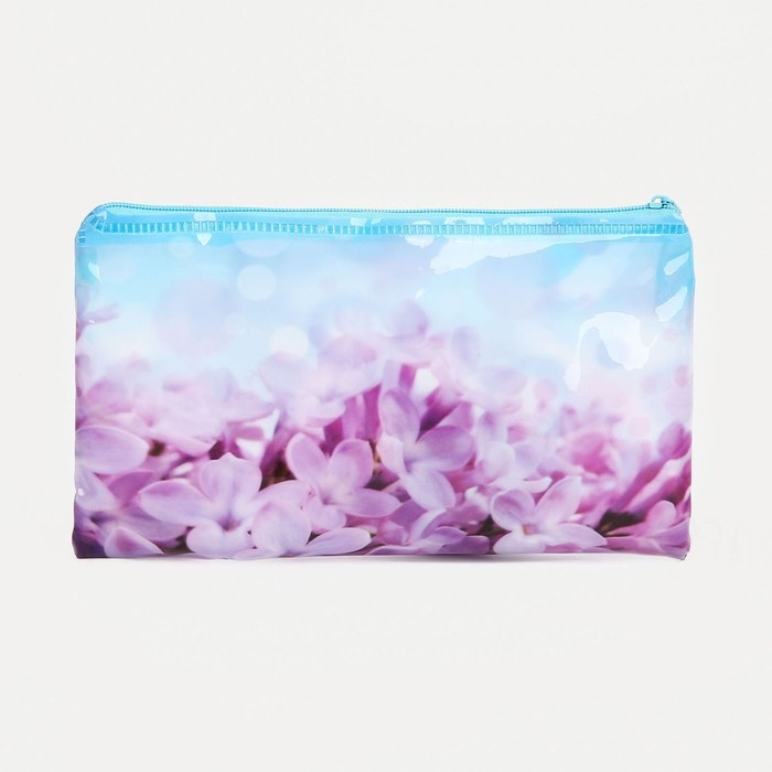 Косметичка на молнии, цвет голубой/сиреневый Косметичка на молнии, цвет голубой/сиреневый