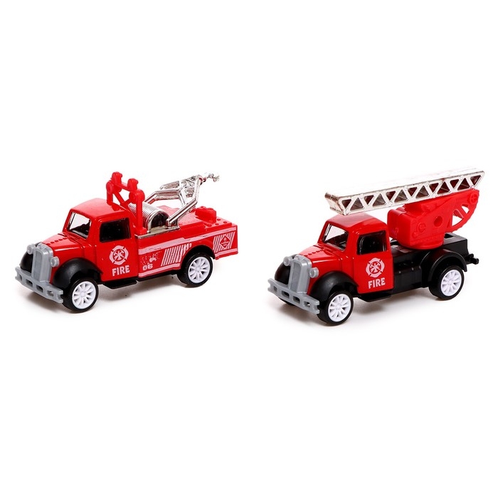 Грузовик металлический «Пожарная служба», инерционный, с 2 машинками