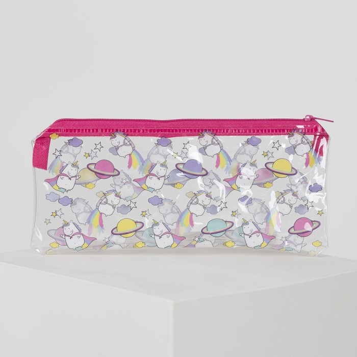 Пенал мягкий 1 отделение, 95 х 205 мм, плоский, ПВХ, Calligrata Пенал мягкий 1 отделение, 95 х 205 мм, плоский, ПВХ, Calligrata "Единорог"