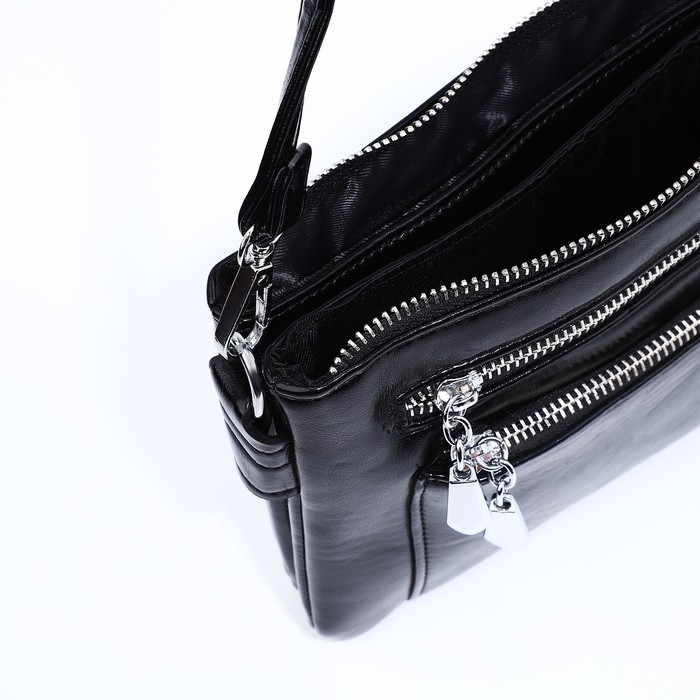 Сумка кросс-боди на молнии, цвет чёрный Сумка кросс-боди на молнии, цвет чёрный