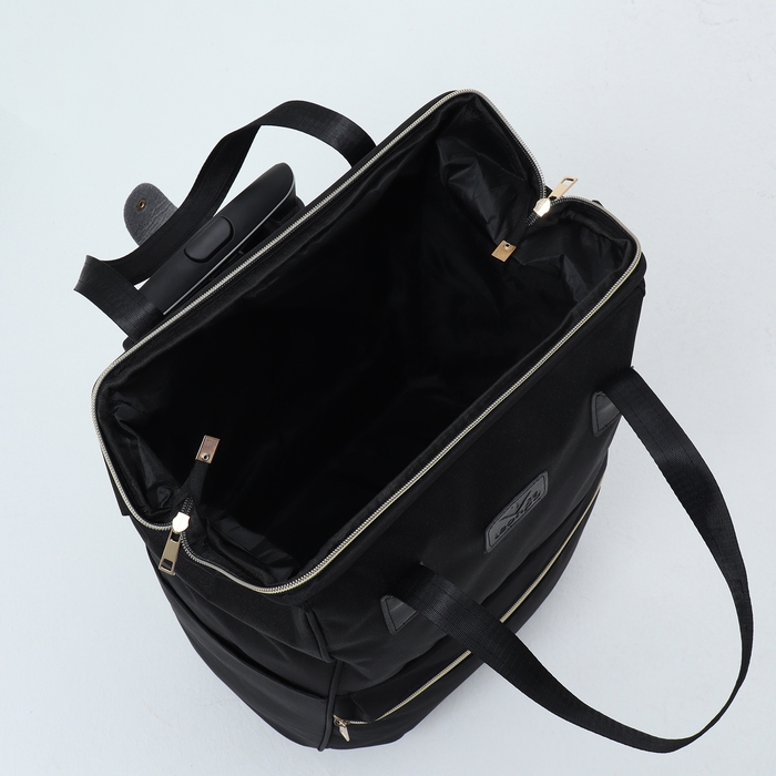 Сумка дорожная на колёсах, наружный карман, цвет чёрный Сумка дорожная на колёсах, наружный карман, цвет чёрный