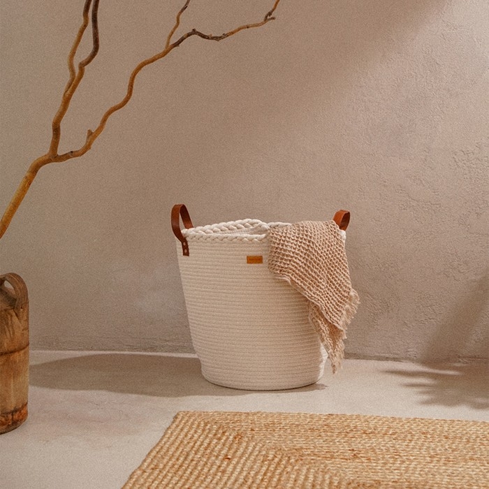 Корзина для белья плетеная круглая SL Home Cotton, хлопок, 35×40 см Корзина для белья плетеная круглая SL Home Cotton, хлопок, 35×40 см