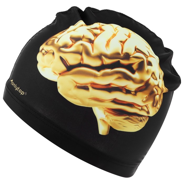 Шапочка для плавания ONLYTOP, тканевая, обхват 54-60 см, цвет чёрный Шапочка для плавания ONLYTOP, тканевая, обхват 54-60 см, цвет чёрный