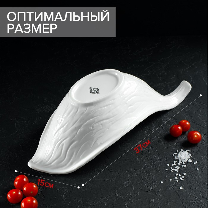 Салатник фарфоровый Magistro «Бланш», 38×15,5 см, цвет белый Салатник фарфоровый Magistro «Бланш», 38×15,5 см, цвет белый