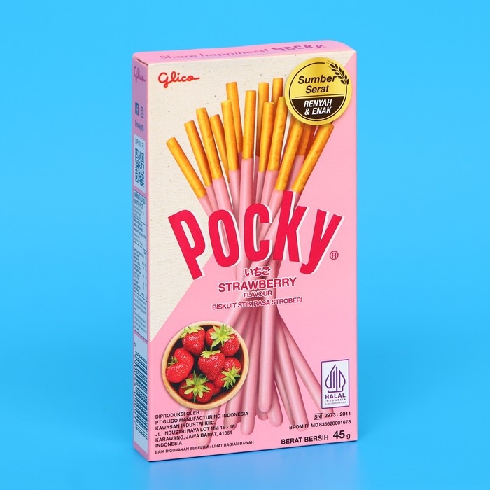 Бисквитные палочки POCKY со вкусом клубники, 45 г Бисквитные палочки POCKY со вкусом клубники, 45 г
