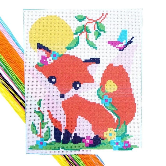 Вышивка крестиком для детей «Лиса», набор для творчества, 25 х 20 см Вышивка крестиком для детей «Лиса», набор для творчества, 25 х 20 см