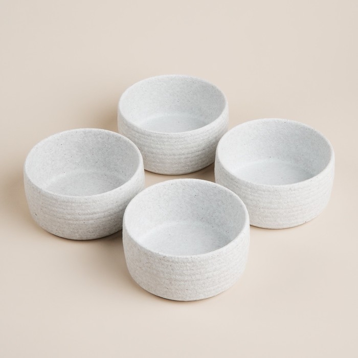 Набор салатников керамических SL Home «Арена Бланка», 370 мл, d=11 см, цвет белый