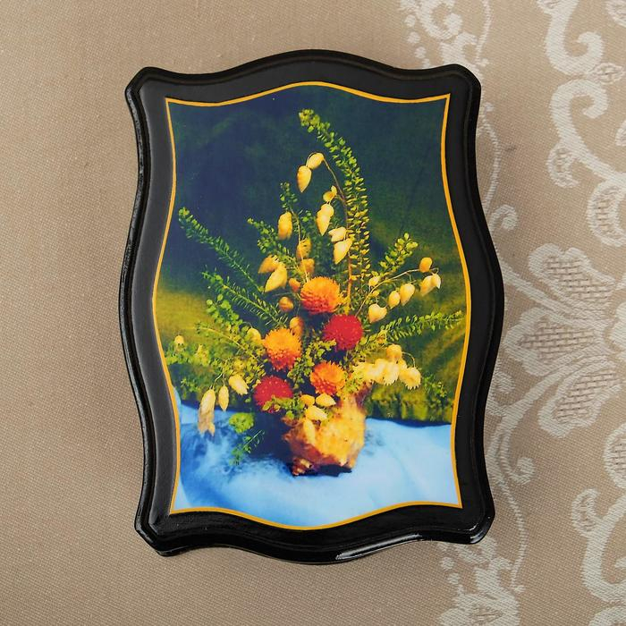 Шкатулка «Цветы», 12×16 см, лаковая миниатюра микс Шкатулка «Цветы», 12×16 см, лаковая миниатюра микс