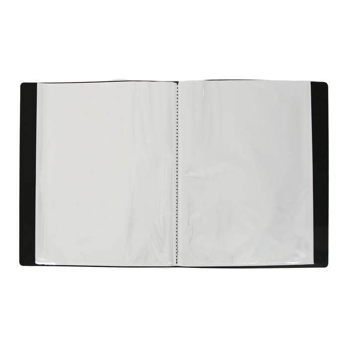 Папка с 100 вкладышами А4, 700 мкм, Calligrata, карман на корешке, чёрная Папка с 100 вкладышами А4, 700 мкм, Calligrata, карман на корешке, чёрная