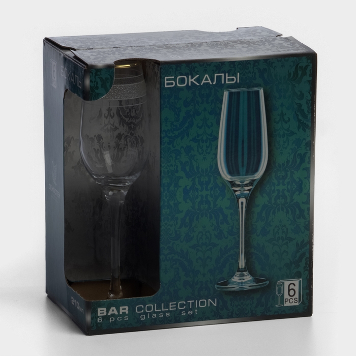 Набор стеклянных бокалов «Аскет», 210 мл, 6 шт Набор стеклянных бокалов «Аскет», 210 мл, 6 шт