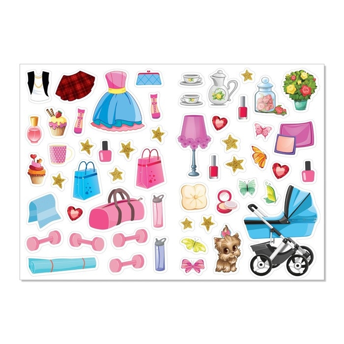 Наклейки «Наряди куколку. Модницы», 12 стр. Наклейки «Наряди куколку. Модницы», 12 стр.