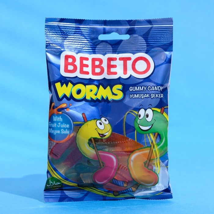 Жевательный мармелад BEBETO WORMS, 70 г Жевательный мармелад BEBETO WORMS, 70 г