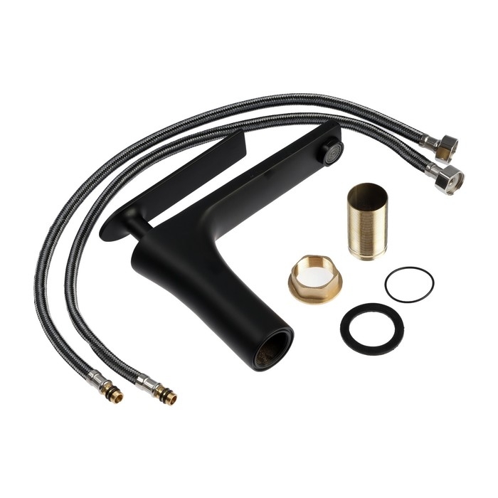 Смеситель для раковины ZEIN Z3872, однорычажный, высота излива 12 см, латунь, черный Смеситель для раковины ZEIN Z3872, однорычажный, высота излива 12 см, латунь, черный