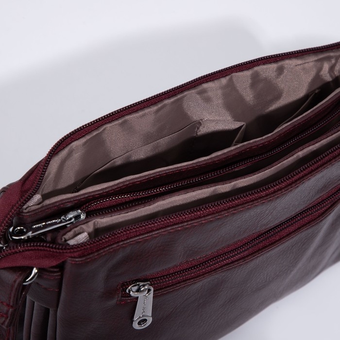 Сумка-мессенджер на молнии, цвет бордовый Сумка-мессенджер на молнии, цвет бордовый