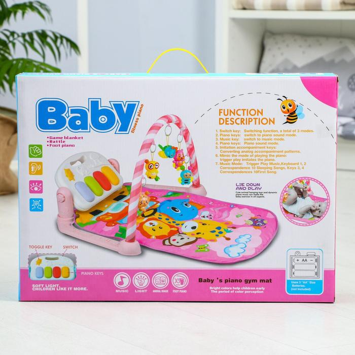 Развивающий коврик «Жирафик», с пианино, голубой Развивающий коврик «Жирафик», с пианино, голубой