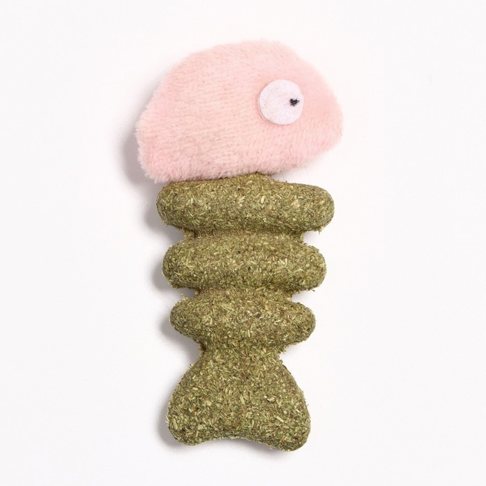 Игрушка для кошек из прессованной кошачьей мяты  Игрушка для кошек из прессованной кошачьей мяты "Рыба", 7 см