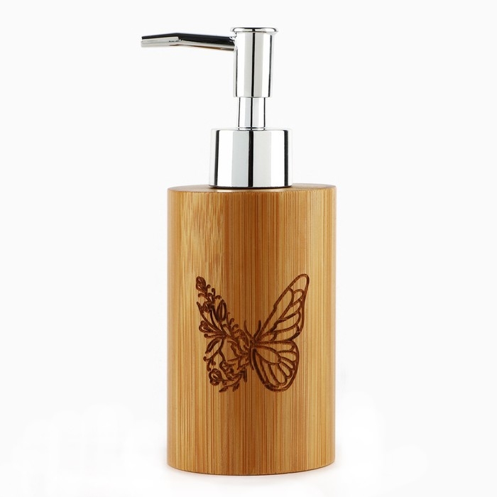Дозатор для жидкого мыла «Бабочка» деревянный, 160 мл. Дозатор для жидкого мыла «Бабочка» деревянный, 160 мл.