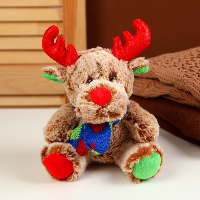Новый год! Мягкая игрушка «Олень», 15 см, цвет разноцветный Новый год! Мягкая игрушка «Олень», 15 см, цвет разноцветный
