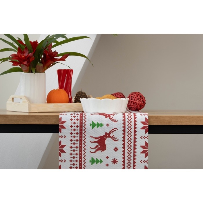Дорожка новогодняя на стол Доляна «Новый год», сервировочная, 180×30 см Дорожка новогодняя на стол Доляна «Новый год», сервировочная, 180×30 см
